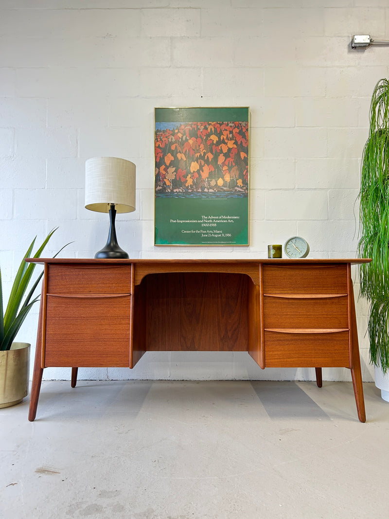 Danish modern teak executive desk by Sven Age Madsen