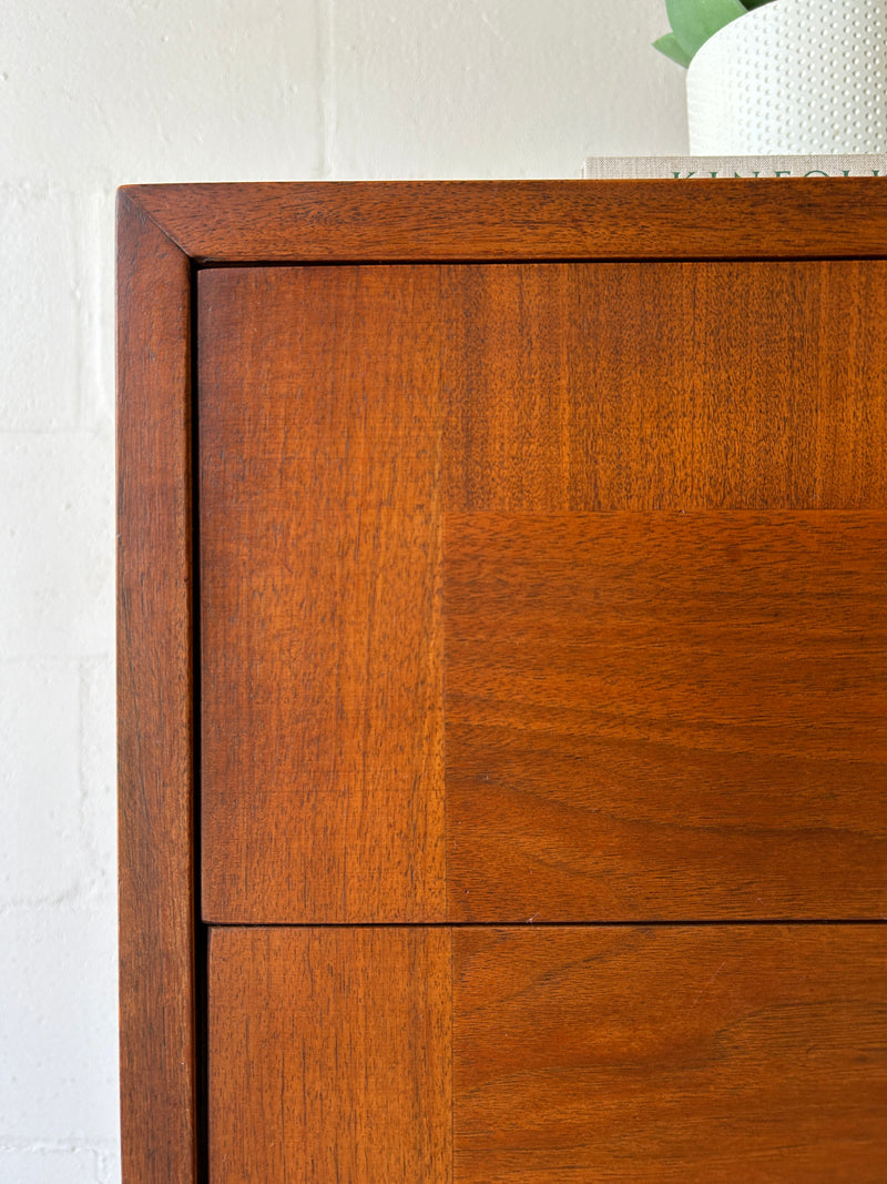 Mid century walnut and cane credenza by American of Martinsville