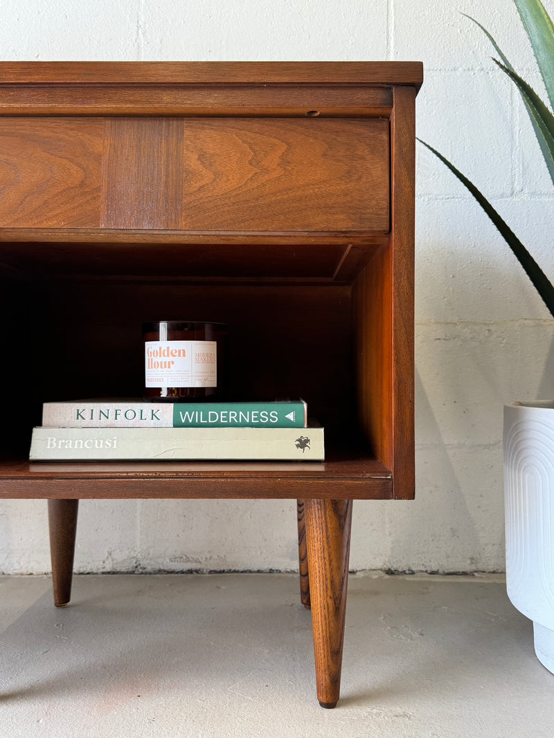 Mid-century walnut nightstands (a pair)