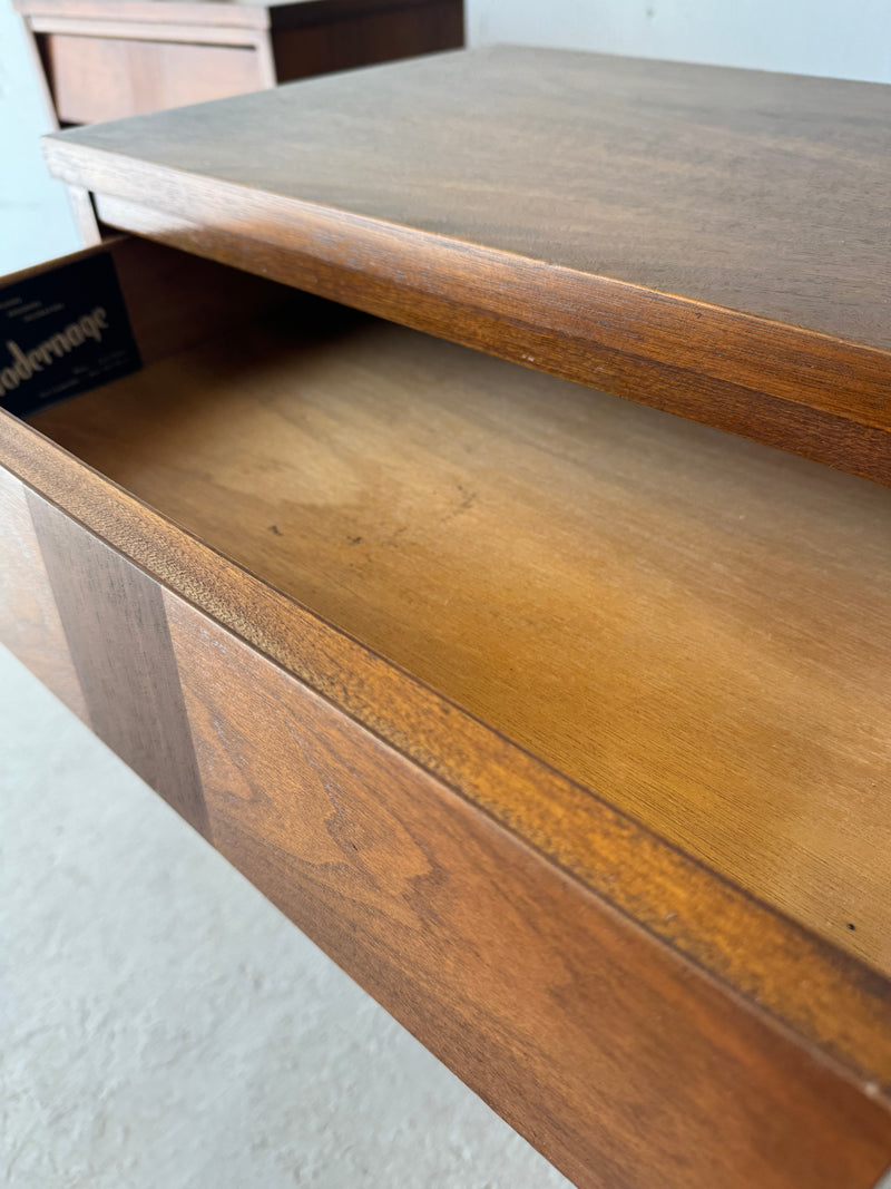 Mid-century walnut nightstands (a pair)