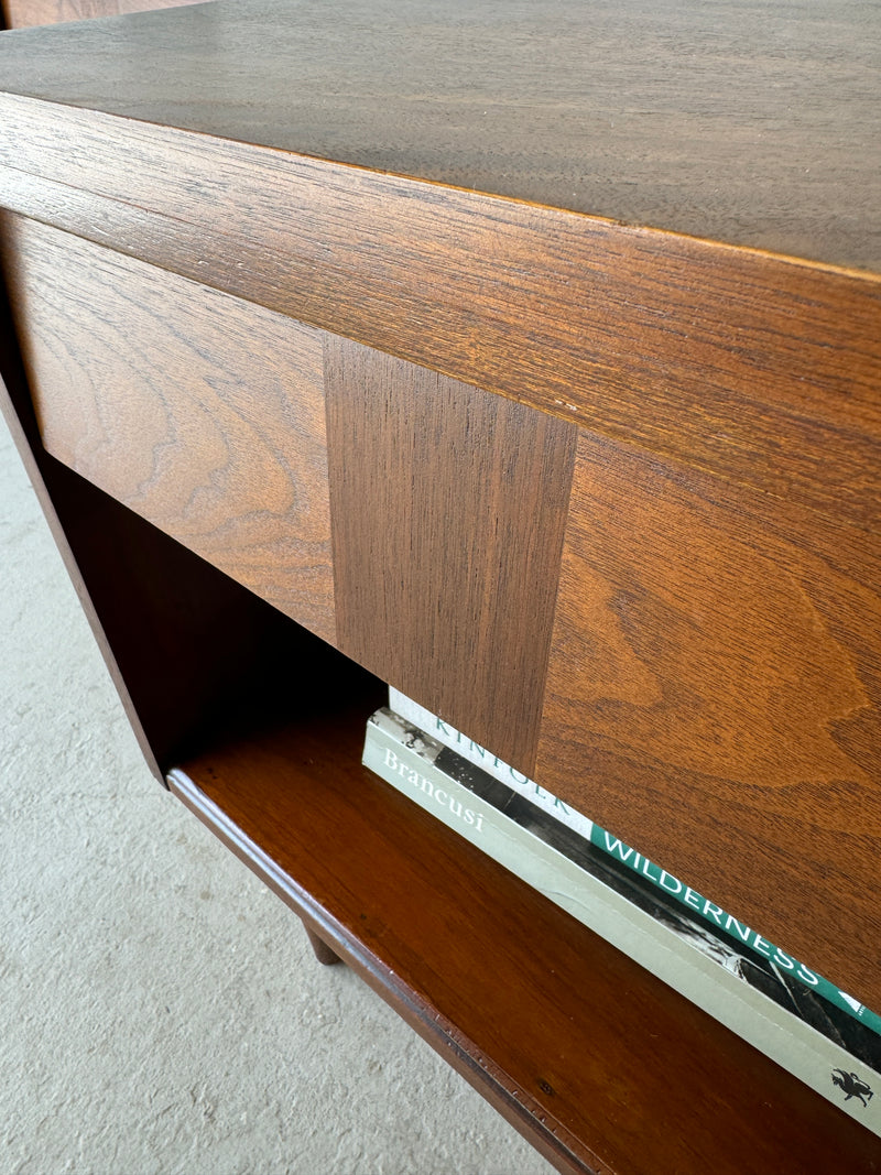 Mid-century walnut nightstands (a pair)