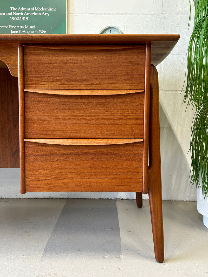 Danish modern teak executive desk by Sven Age Madsen