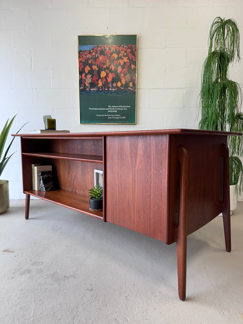 Danish modern teak executive desk by Sven Age Madsen