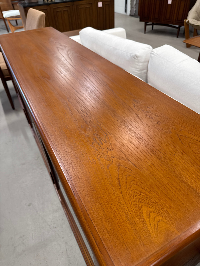 Danish modern teak glass door media console