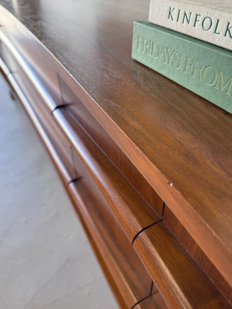 Mid Century Curved Front Credenza by United