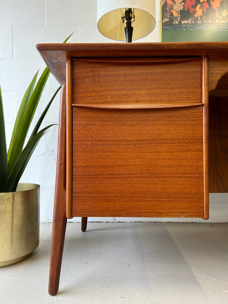 Danish modern teak executive desk by Sven Age Madsen