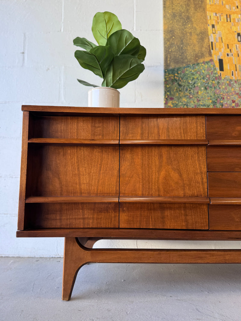 Mid Century Curved Front Credenza by United