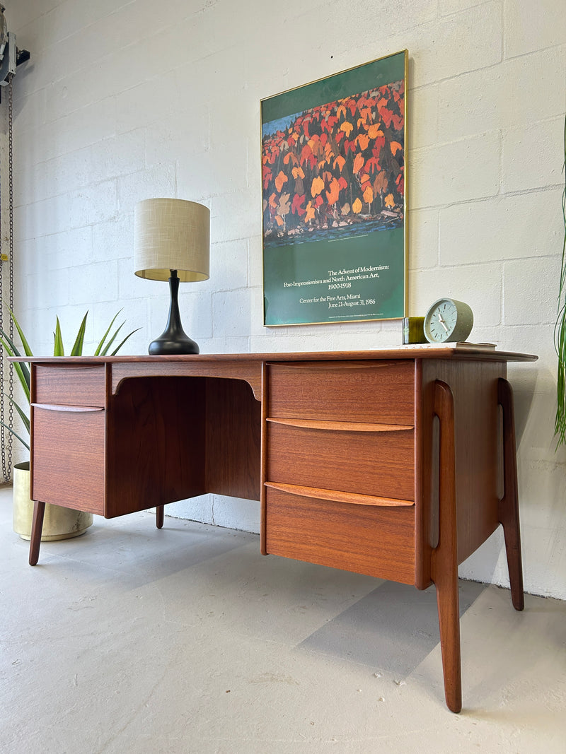 Danish modern teak executive desk by Sven Age Madsen