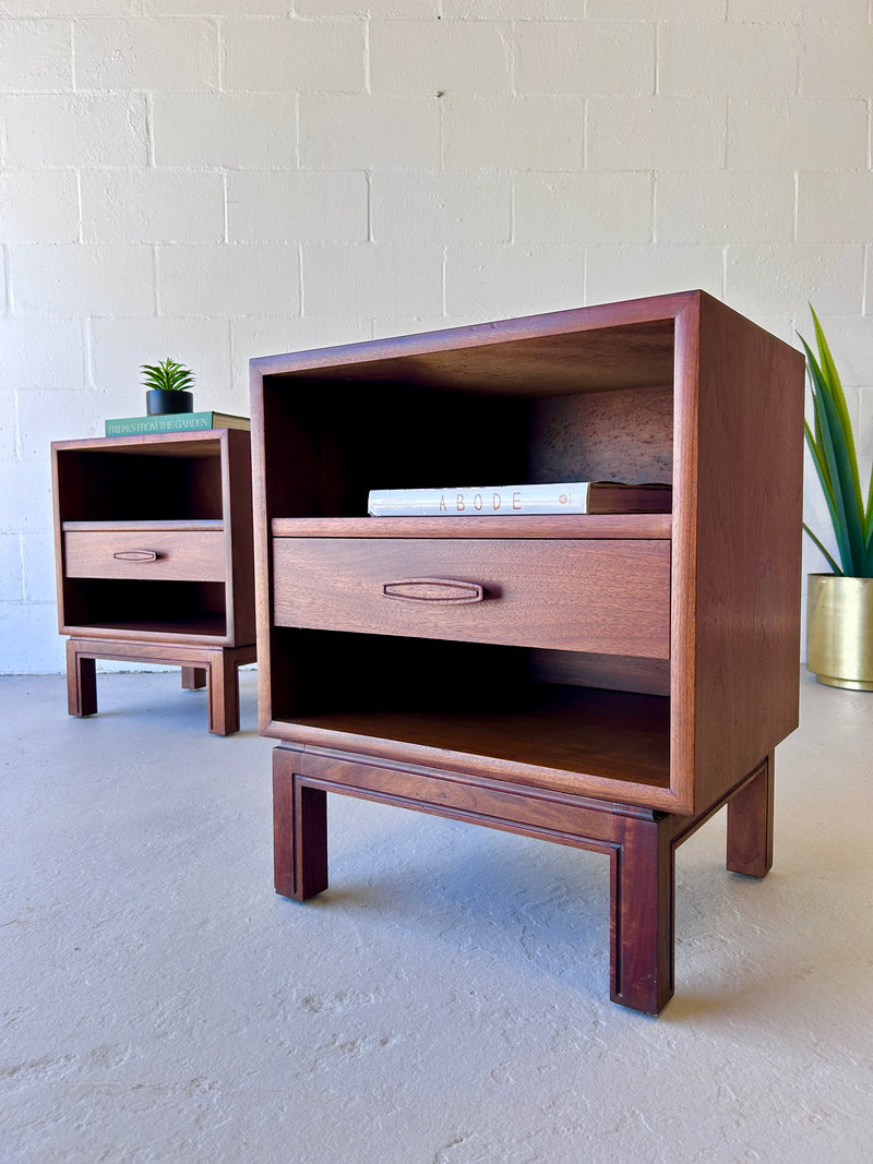 Mid Century Walnut Nightstands (a pair)