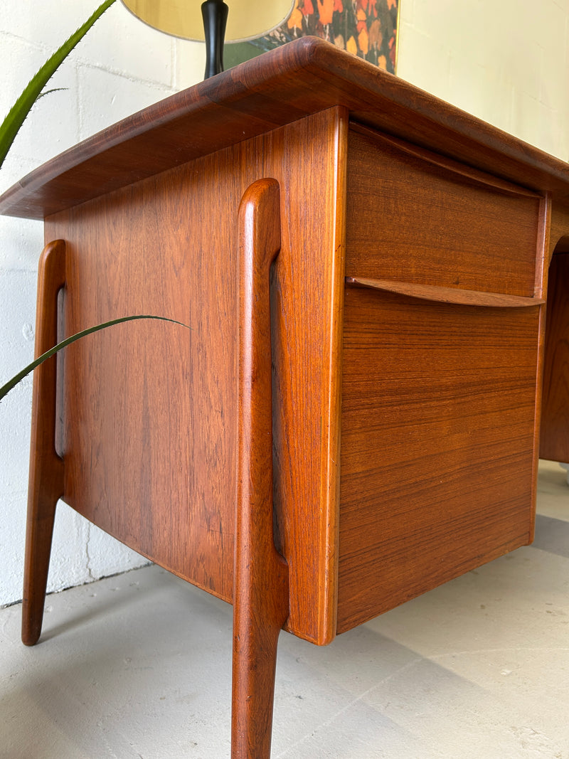 Danish modern teak executive desk by Sven Age Madsen