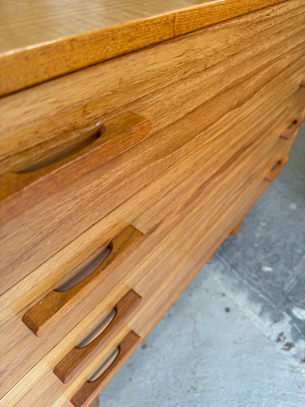 Danish modern teak four drawer chest