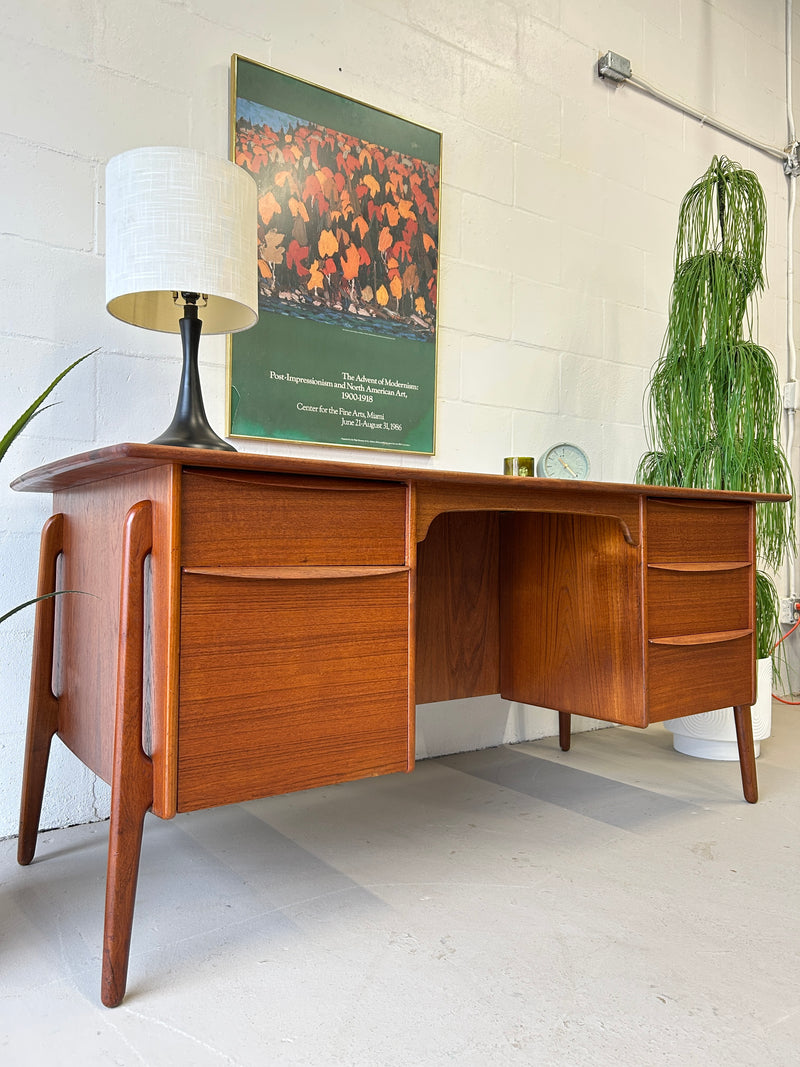 Danish modern teak executive desk by Sven Age Madsen