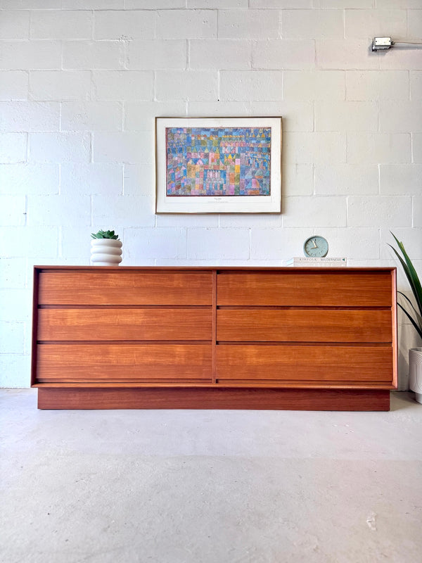 Danish Modern Teak Lowboy Dresser by Danflex