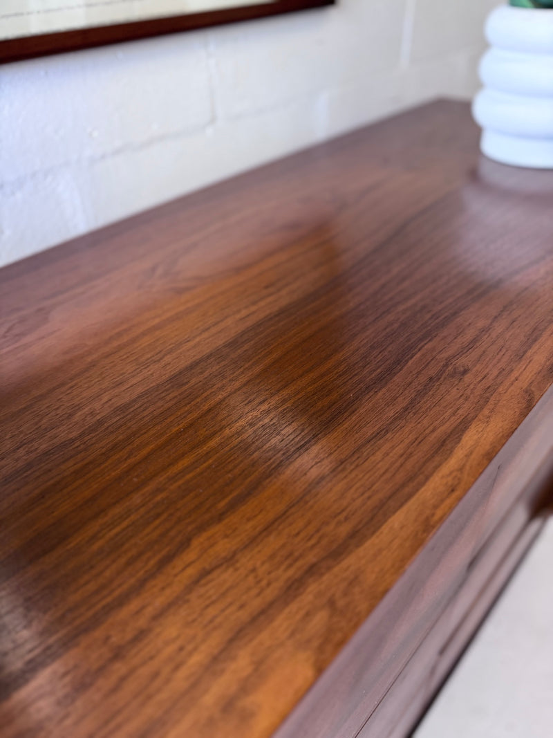 Mid Century Walnut Lowboy Dresser