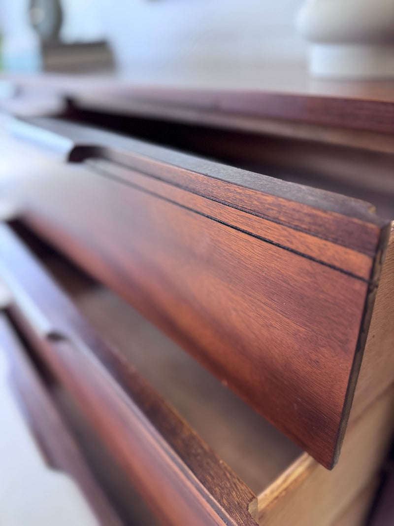 Mid Century Walnut Lowboy Dresser