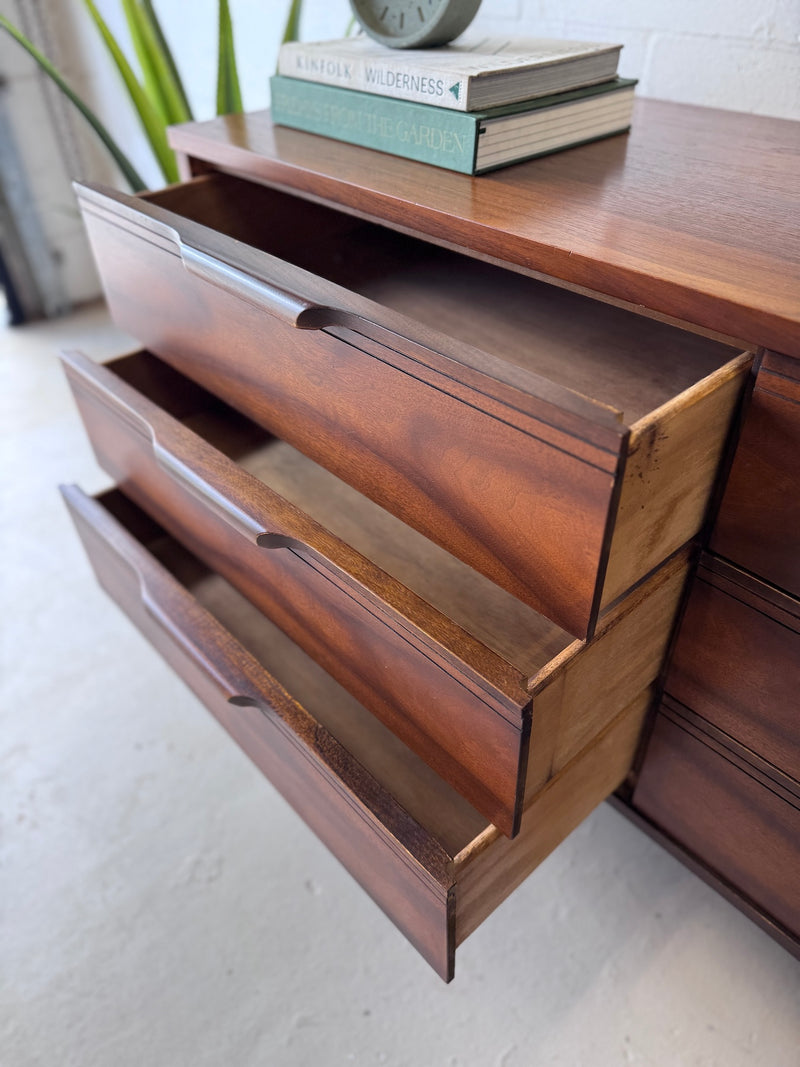 Mid Century Walnut Lowboy Dresser