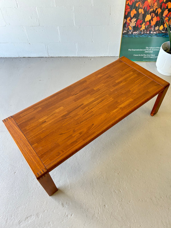 Danish Modern Solid Teak Coffee Table by D-Scan