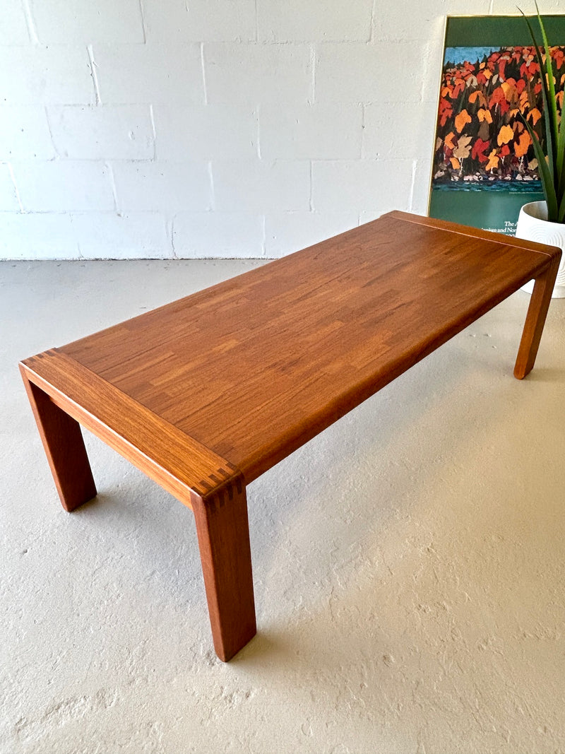 Danish Modern Solid Teak Coffee Table by D-Scan