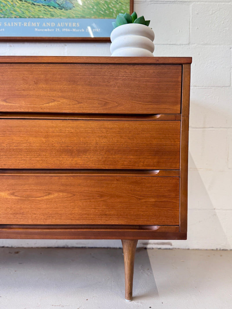 Mid Century Walnut Six Drawer Dresser