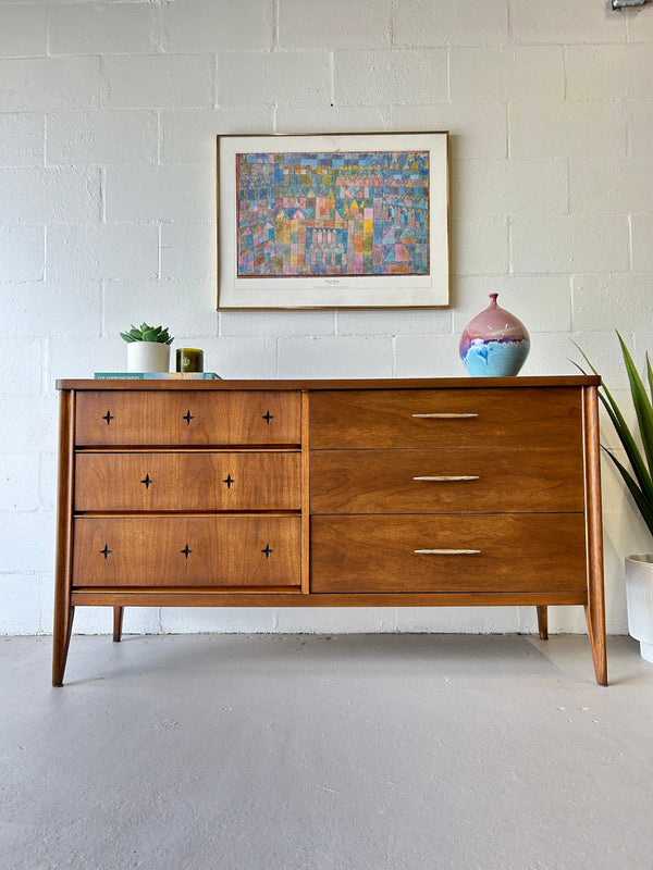 Mid Century Broyhill 'Saga' Walnut Lowboy Dresser