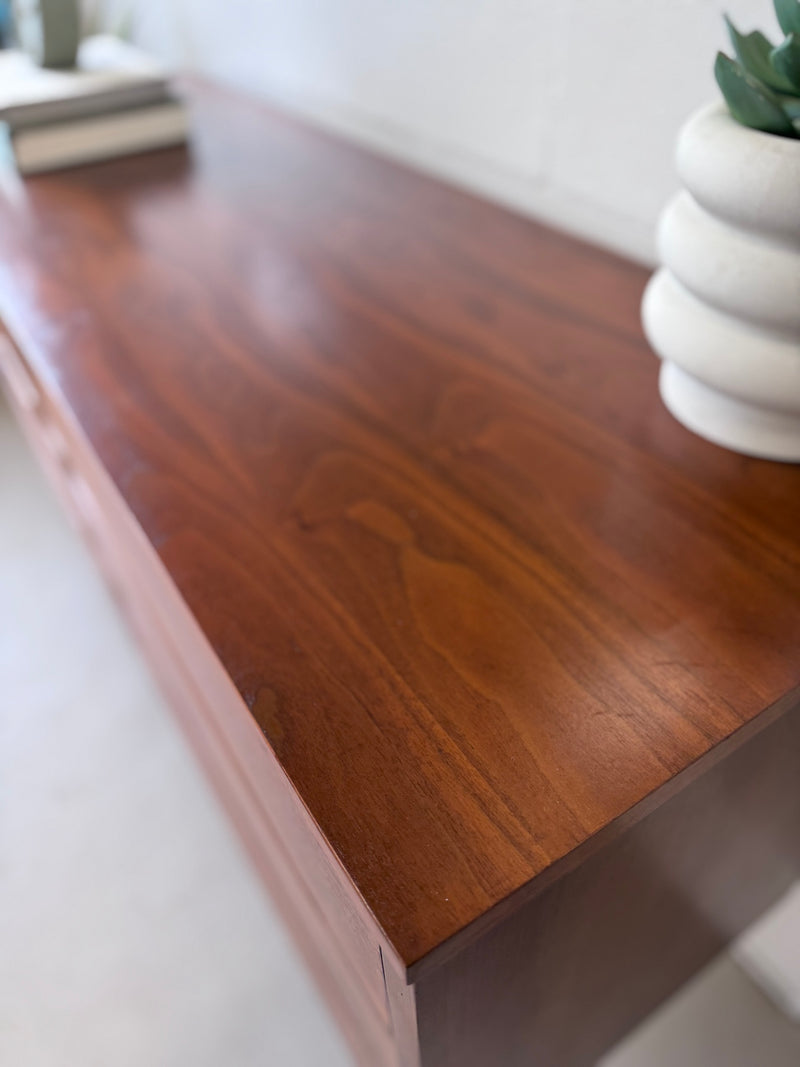 Mid Century Walnut Six Drawer Dresser
