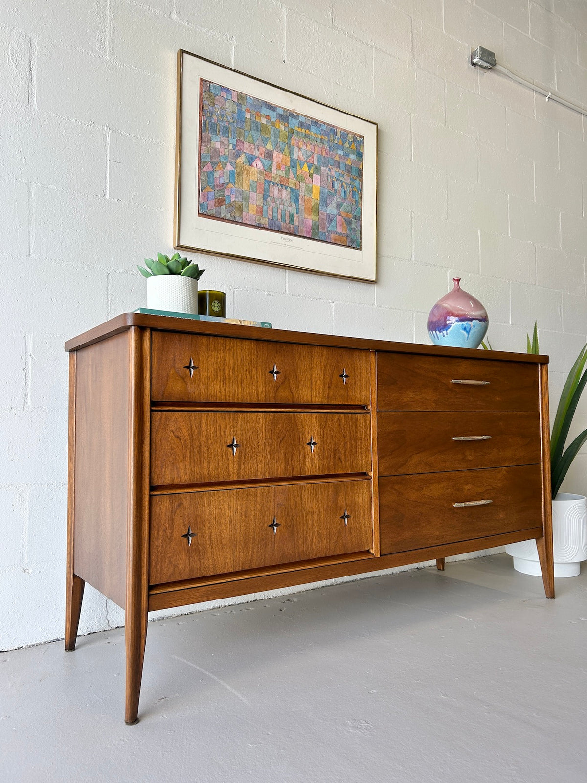 Mid Century Broyhill 'Saga' Walnut Lowboy Dresser