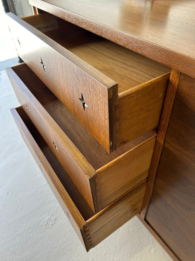 Mid Century Broyhill 'Saga' Walnut Lowboy Dresser