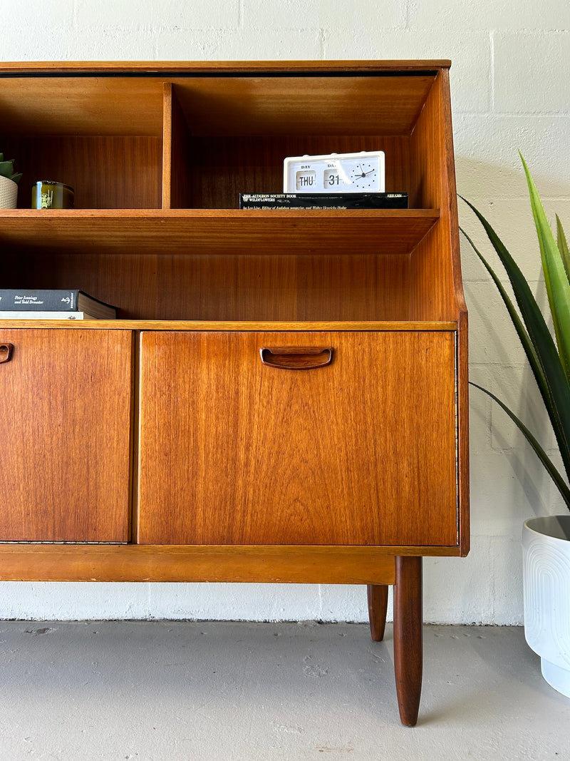 Mid Century Teak Highboard Credenza/Bar Cabinet