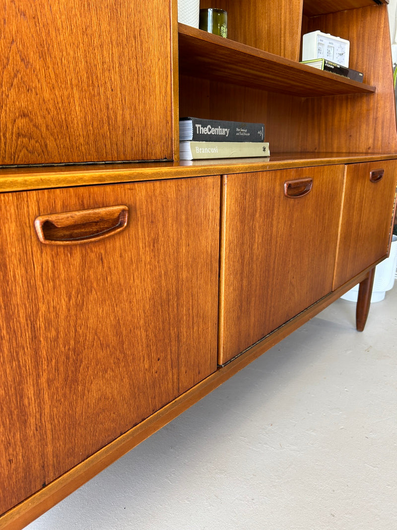 Mid Century Teak Highboard Credenza/Bar Cabinet