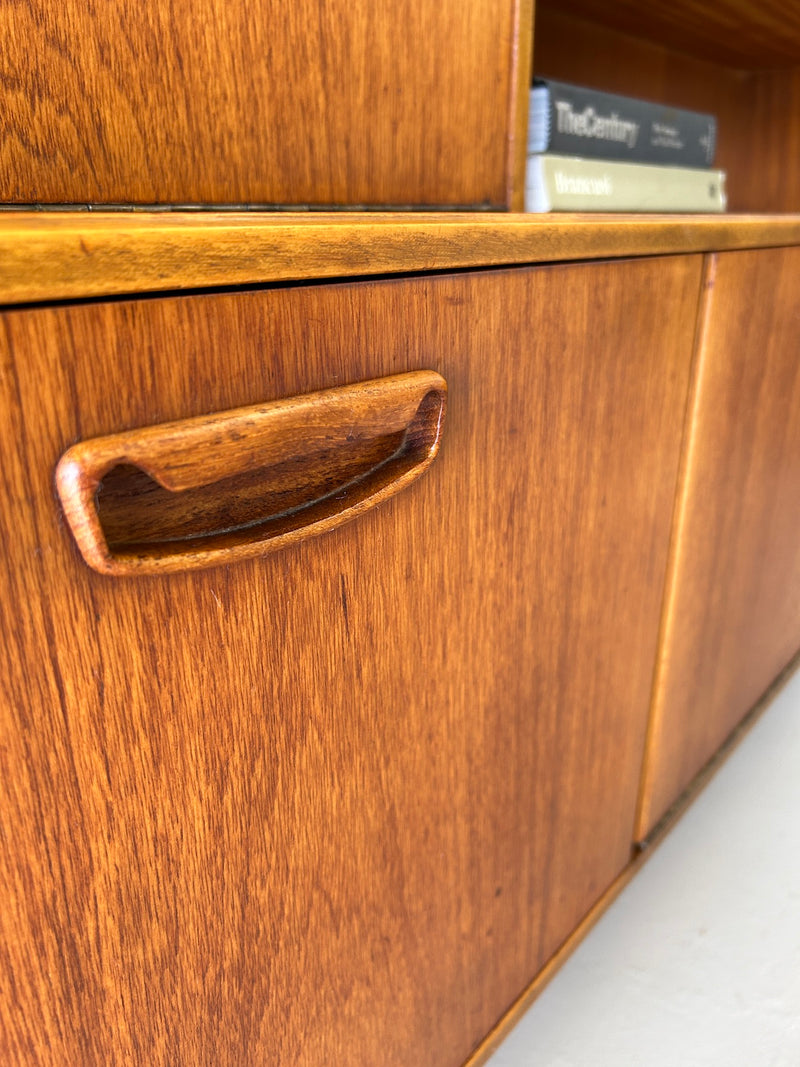 Mid Century Teak Highboard Credenza/Bar Cabinet