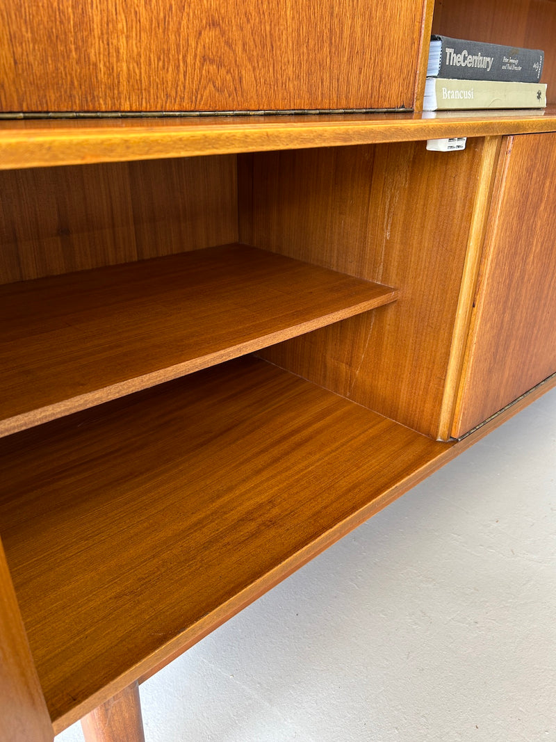 Mid Century Teak Highboard Credenza/Bar Cabinet