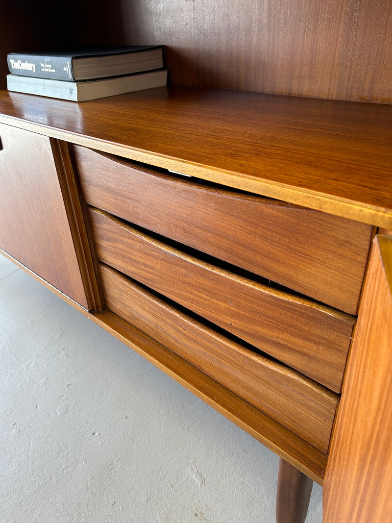 Mid Century Teak Highboard Credenza/Bar Cabinet