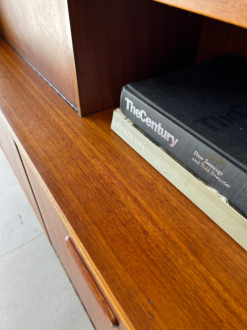 Mid Century Teak Highboard Credenza/Bar Cabinet