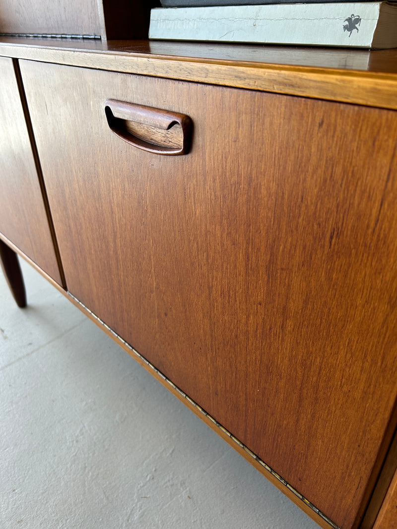 Mid Century Teak Highboard Credenza/Bar Cabinet