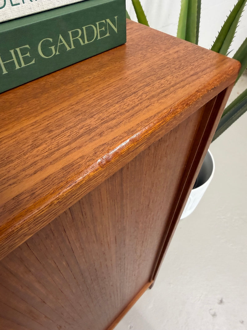 Danish Modern Teak Tambour Door Cabinet