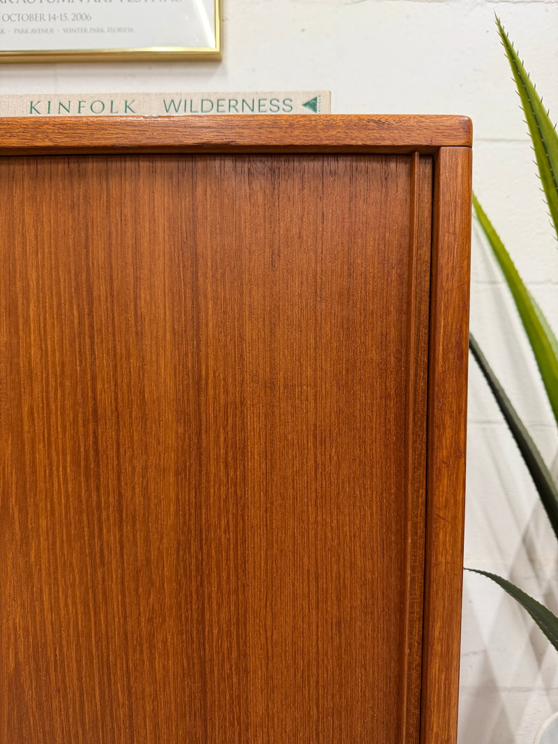 Danish Modern Teak Tambour Door Cabinet