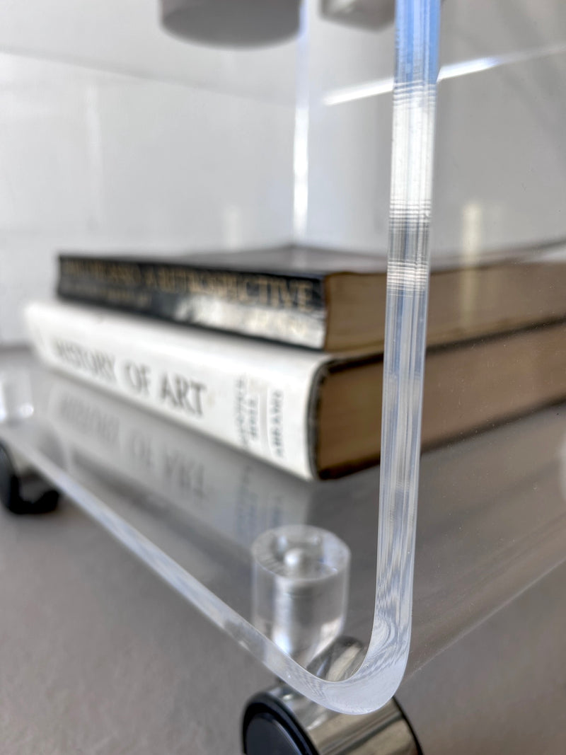 Vintage Lucite Acrylic Rolling Cart/Table