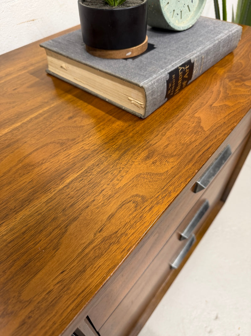Mid Century Walnut Triple Dresser/Credenza by Bassett
