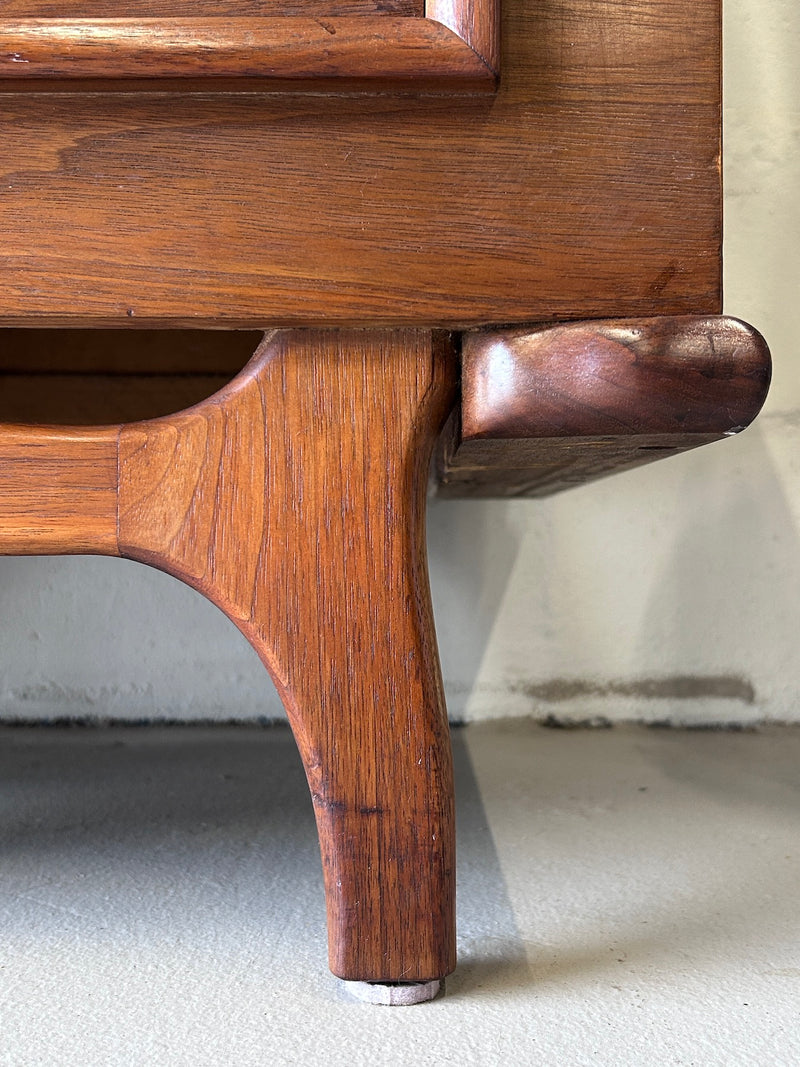 Mid Century Walnut Sculptural Nightstands