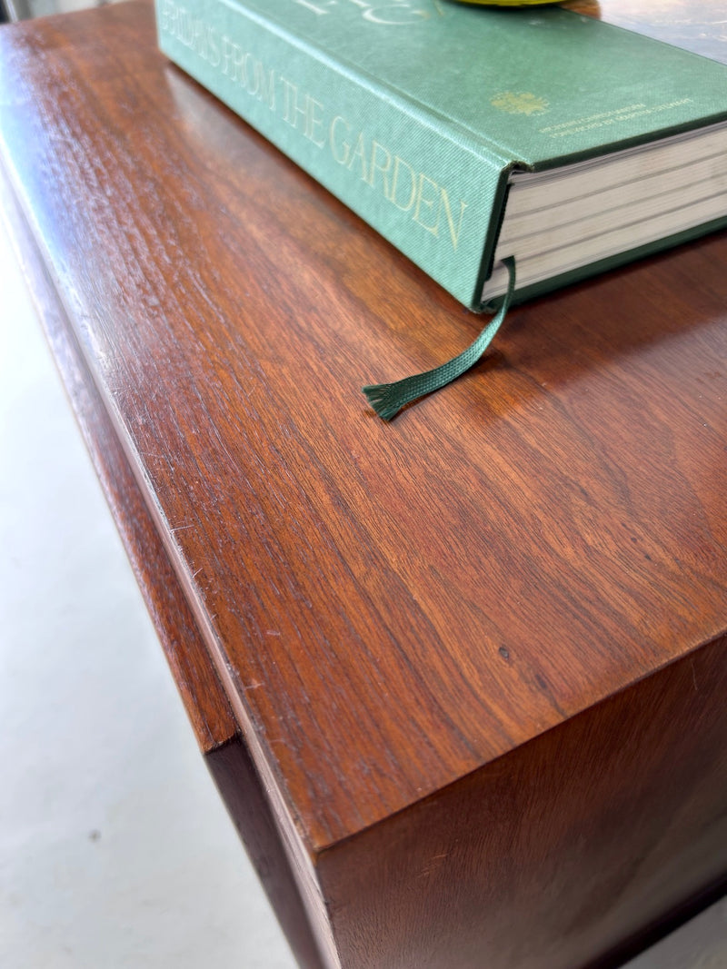 Mid Century Walnut Sculptural Nightstands