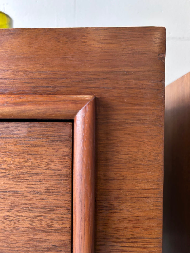 Mid Century Walnut Sculptural Nightstands