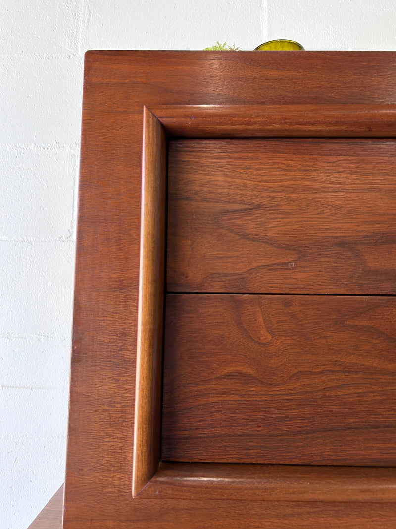 Mid Century Sculptural Walnut Highboy Chest