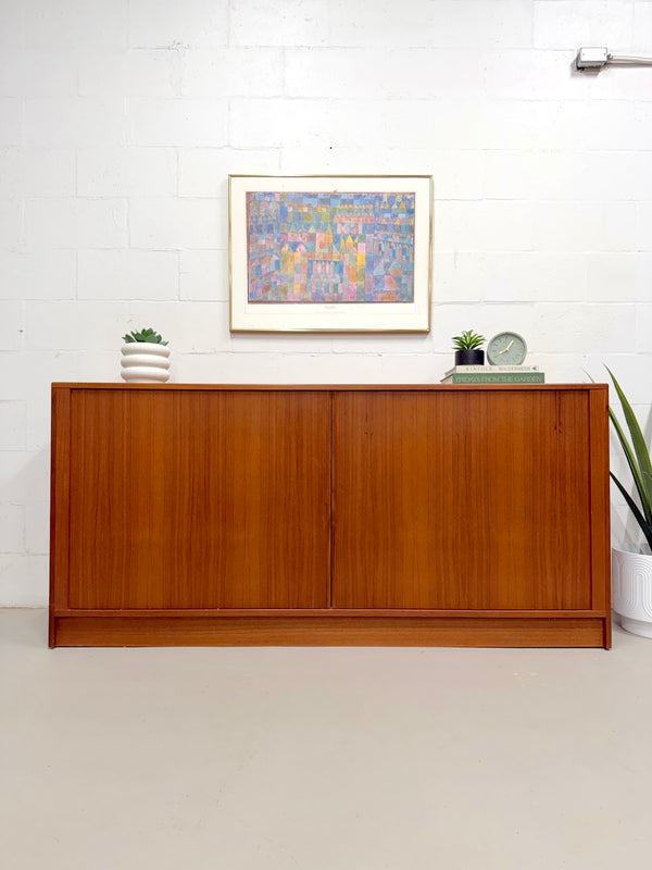 Danish Modern Teak Tambour Door Dresser