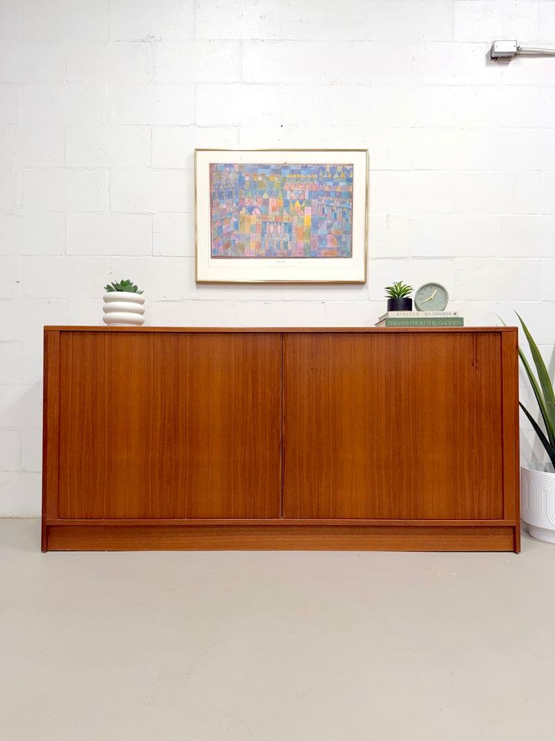 Danish Modern Teak Tambour Door Dresser