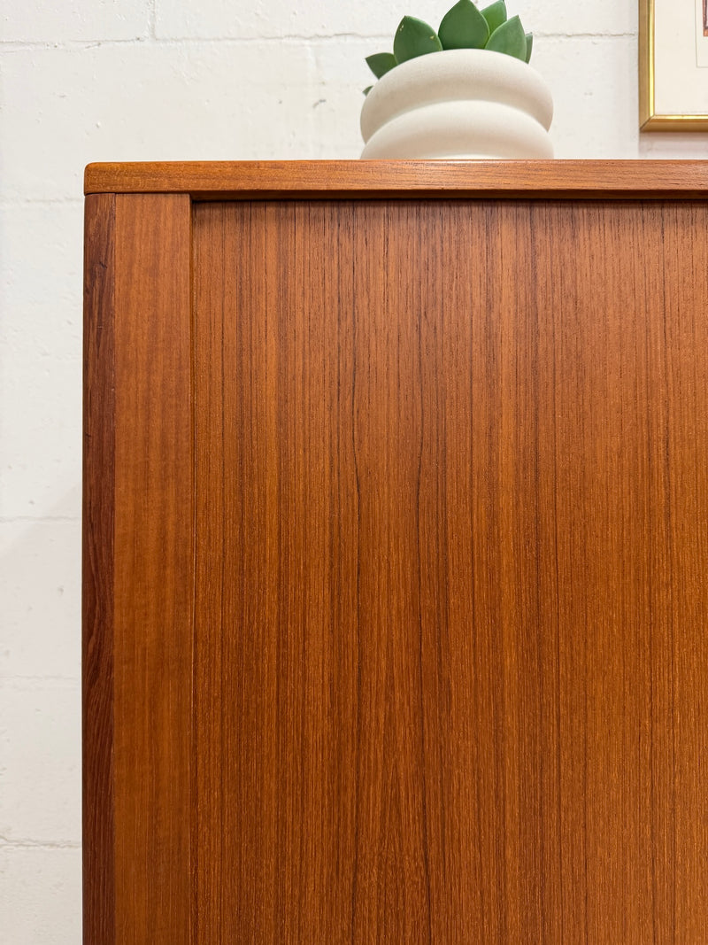 Danish Modern Teak Tambour Door Dresser