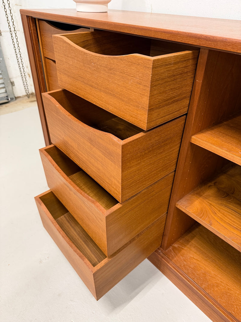 Danish Modern Teak Tambour Door Dresser