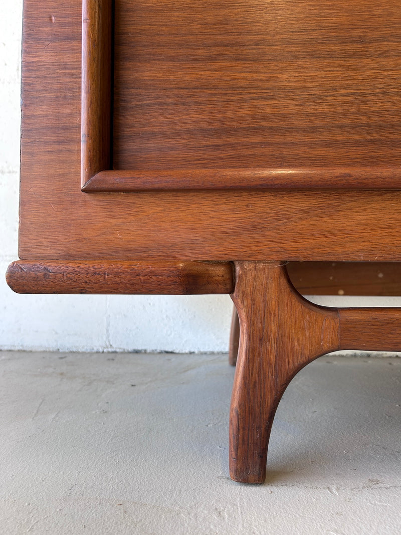 Mid Century Walnut Lowboy Dresser by Vanleigh