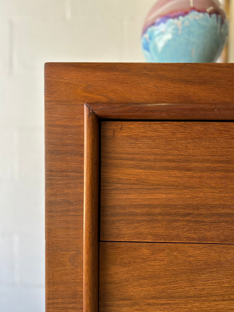 Mid Century Walnut Lowboy Dresser by Vanleigh