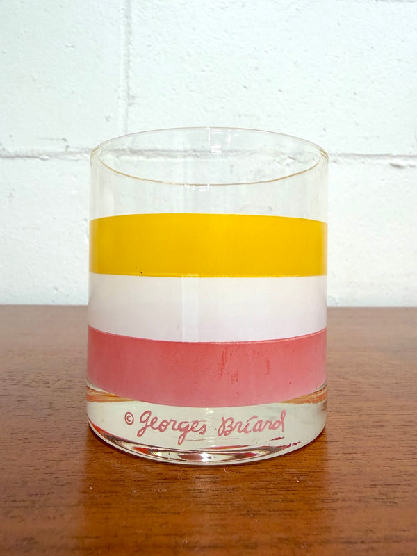 Vintage Georges Briard 'Cabana' Striped Lowball Glasses (Set of 8)
