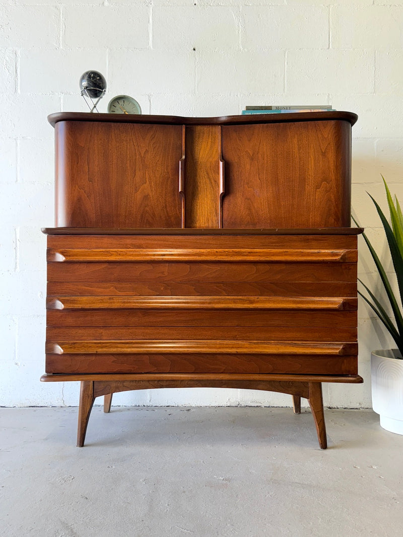 Mid Century Highboy Chest by United